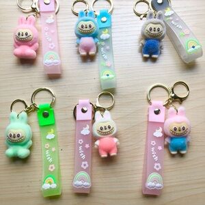 Cute Doll Fuzzy 3D Keychain Backpack Luggage Clip - SINGLE